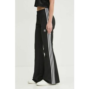 adidas Originals pantaloni 3- Stripes Flared femei, culoarea negru, modelator, JC5783 imagine