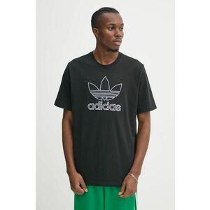 adidas Originals tricou din bumbac OUTL TREF TEE barbati, culoarea negru, cu imprimeu, JP1088 imagine