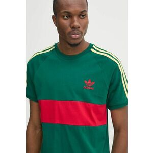 adidas Originals tricou din bumbac 3S PANEL barbati, culoarea verde, modelator, JD4277 imagine