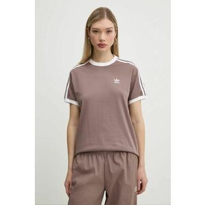 adidas Originals tricou 3-Stripes femei, culoarea maro, JD4570 imagine