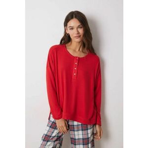 women'secret longsleeve de pijama MIX AND MATCH PERFECT MATCH femei, culoarea rosu, 3278429 imagine