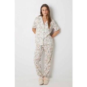 women'secret pijamale de bumbac DAILY TEDDY culoarea gri, bumbac, 3598083 imagine