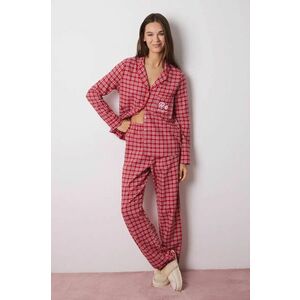 women'secret pijamale de bumbac VERY MERRY culoarea rosu, bumbac, 3138656 imagine