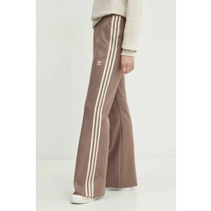 adidas Originals pantaloni de trening 3- Stripes Flared culoarea maro, cu imprimeu, JC5784 imagine