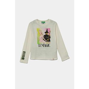 United Colors of Benetton longsleeve din bumbac pentru copii culoarea bej, 3VR5C10OJ imagine