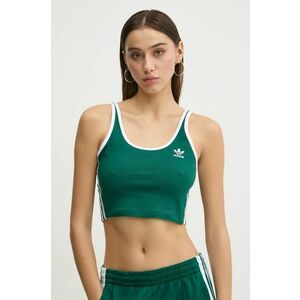 adidas Originals top 3S BRA TOP femei, culoarea verde, JD4614 imagine