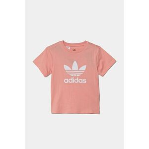 adidas Originals tricou de bumbac pentru copii culoarea portocaliu, cu imprimeu, JC9188 imagine