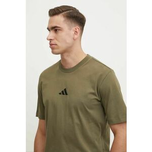 adidas tricou din bumbac Essential barbati, culoarea verde, neted, JF1097 imagine