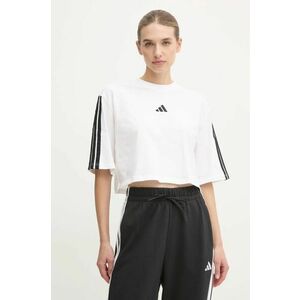 adidas tricou din bumbac Essentials femei, culoarea alb, JD4999 imagine