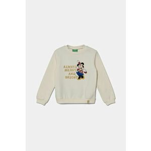 United Colors of Benetton bluza copii x Disney culoarea bej, cu imprimeu, 3J73G10GO imagine