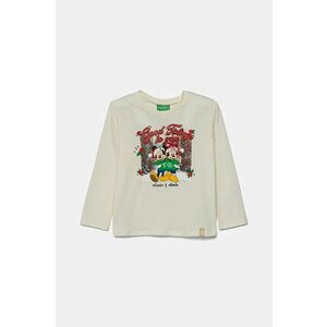 United Colors of Benetton longsleeve din bumbac pentru copii culoarea bej, 3ATNG10GQ imagine