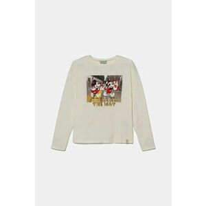 United Colors of Benetton longsleeve culoarea bej, 3ATNC10LC imagine