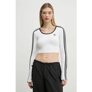 adidas Originals longsleeve 3S LS CROP femei, culoarea alb, JD4625 imagine