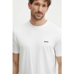 Boss Green tricou barbati, culoarea alb, cu imprimeu, 50506373 imagine