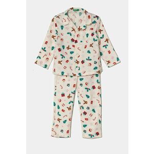 United Colors of Benetton pijama culoarea bej, modelator, 4XPR0P008 imagine