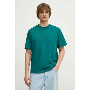 United Colors of Benetton tricou din bumbac barbati, culoarea verde, cu imprimeu, 3MI6U109O imagine