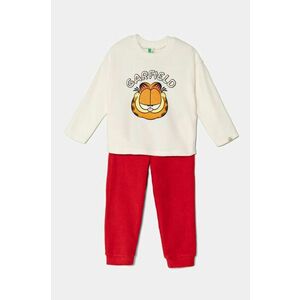 United Colors of Benetton pijama culoarea bej, cu imprimeu, 3DFQ0P07S imagine