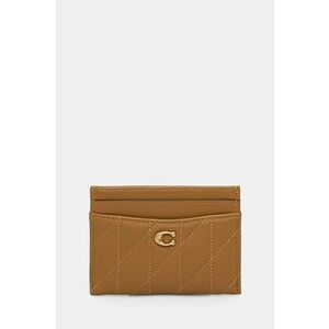 Coach carcasa din piele Essential Card Case culoarea bej imagine