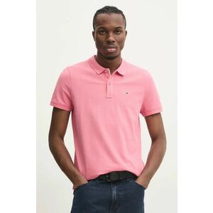 Tommy Jeans polo de bumbac culoarea roz, neted, DM0DM18312 imagine