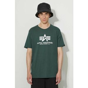 Alpha Industries tricou din bumbac Basic T-Shirt culoarea verde, cu imprimeu 100501.610-green imagine