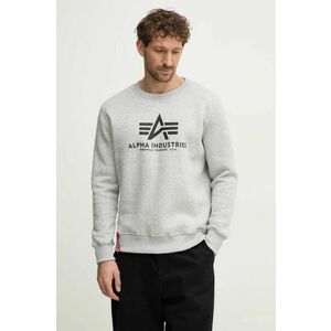 Alpha Industries bluză bluză Basic Sweater bărbați, culoarea gri, cu imprimeu 178302.17-grey imagine