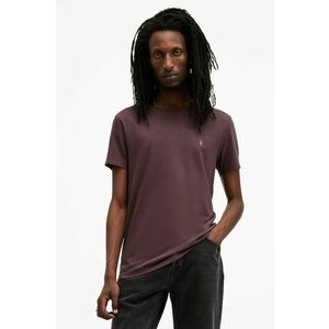 AllSaints tricou din bumbac TONIC barbati, culoarea bordo, neted, M028JB imagine