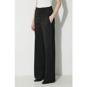 MM6 Maison Margiela pantaloni din lână culoarea negru, drept, high waist, S62KB0178 imagine