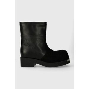 MM6 Maison Margiela ghete de piele Ankle Boot bărbați, culoarea negru, S66WU0109 imagine