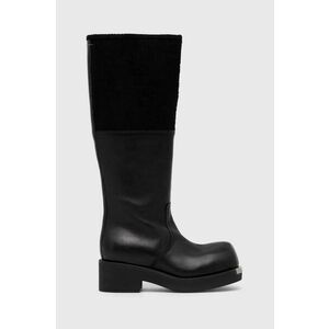 MM6 Maison Margiela ghete de piele Boot femei, culoarea negru, cu platforma, S66WW0075 imagine