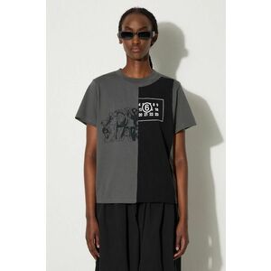 MM6 Maison Margiela tricou din bumbac femei, culoarea gri, S52GC0316.S24311 imagine