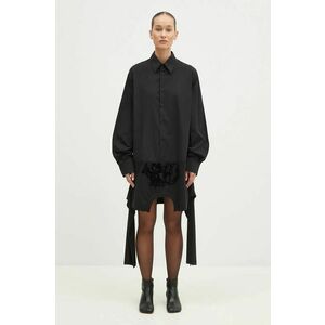 MM6 Maison Margiela rochie din bumbac culoarea negru, mini, oversize, S52CT0781.MTJ011 imagine