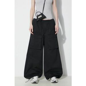 MM6 Maison Margiela pantaloni femei, culoarea negru, lat, high waist, S52KA0478 imagine