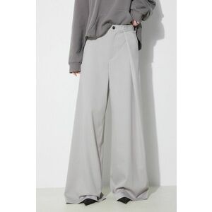 MM6 Maison Margiela pantaloni din lana culoarea gri, lat, high waist, S52KA0481 imagine