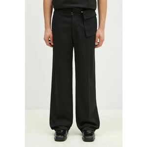 MM6 Maison Margiela pantaloni din lana culoarea negru, drept, SH0KA0006 imagine