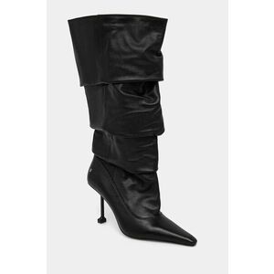 Naked Wolfe ghete de piele Vern femei, culoarea negru, cu toc cui, Vern Nappa Prince Leather Black imagine