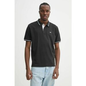 Tommy Jeans polo de bumbac culoarea negru, neted, DM0DM20745 imagine