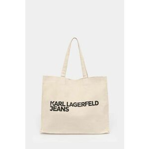 Karl Lagerfeld Jeans geanta de bumbac culoarea bej, A1W50002 imagine