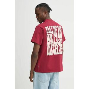 Sixth June tricou din bumbac barbati, culoarea bordo, cu imprimeu, 25498 imagine