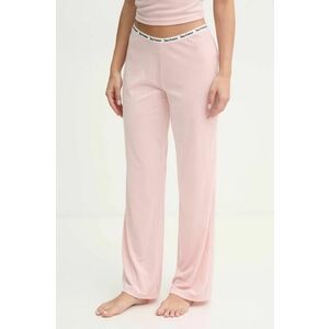 Juicy Couture pantaloni de pijama VICKY RIB FLARE PANT femei, culoarea roz, JCLAS125504 imagine