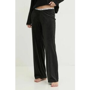 Juicy Couture pantaloni de pijama VICKY RIB FLARE PANT femei, culoarea negru, JCLAS125504 imagine