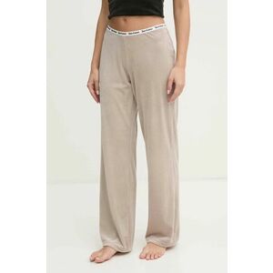 Juicy Couture pantaloni de pijama VICKY RIB FLARE PANT femei, culoarea bej, JCLAS125504 imagine