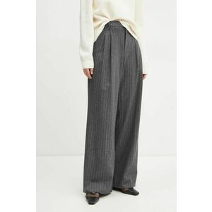 A.L.C. pantaloni de lana Charles culoarea gri, lat, high waist, 2PANT01059 imagine