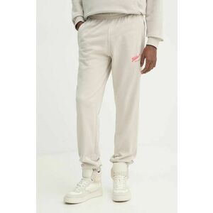 adidas Originals pantaloni de trening din bumbac Wabash culoarea bej, cu imprimeu, JD0672 imagine