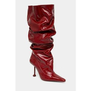 Naked Wolfe ghete de piele Vern femei, culoarea rosu, cu toc cui, Vern Crinkle Patent Leather Red imagine