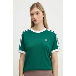 adidas Originals tricou 3-Stripes femei, culoarea verde, JD4571 imagine