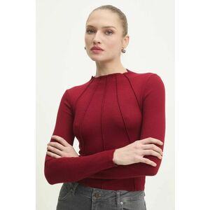 Answear Lab longsleeve femei, culoarea bordo, cu turtleneck imagine