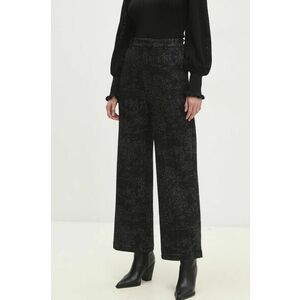 Answear Lab pantaloni din lână culoarea negru, drept, high waist imagine