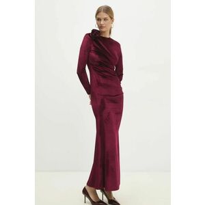 Answear Lab rochie de catifea culoarea bordo, maxi, mulata imagine