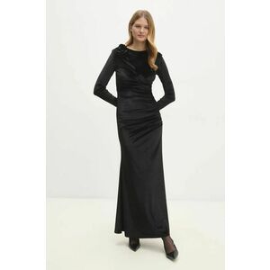 Answear Lab rochie de catifea culoarea negru, maxi, mulata imagine