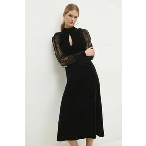 Answear Lab rochie de catifea culoarea negru, maxi, drept imagine